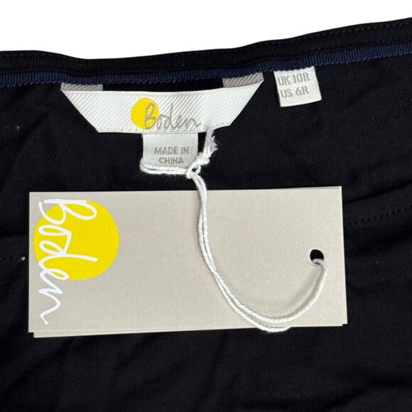 NWT Boden Evelyn Black Long Sleeve Jersey Midi Dress | Size 6 - Picture 7 of 8